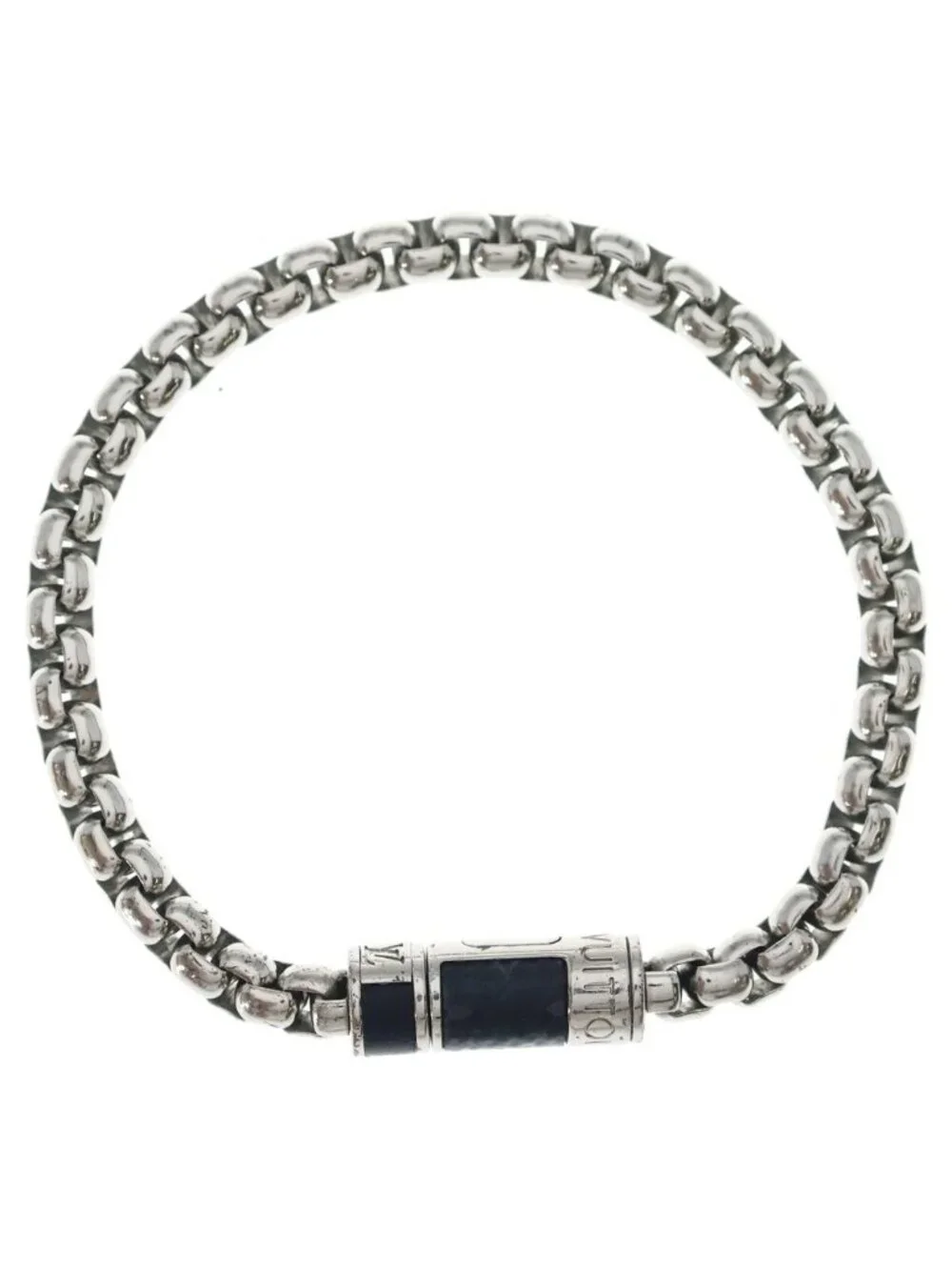 Louis Vuitton Monogram Eclipse Bracelet Chain Silver